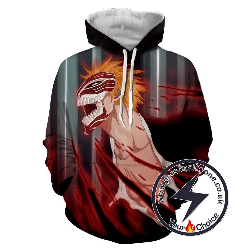 Ichigo Hollow face - Bleach 3D - Bleach Hoodies